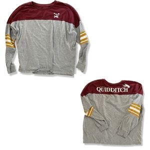 Harry Potter Oversized Long Sleeve Gryffindor Quidditch Shirt